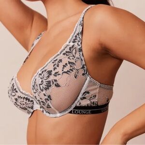 Lounge Luxe Balcony Black White Lace Bra 34C